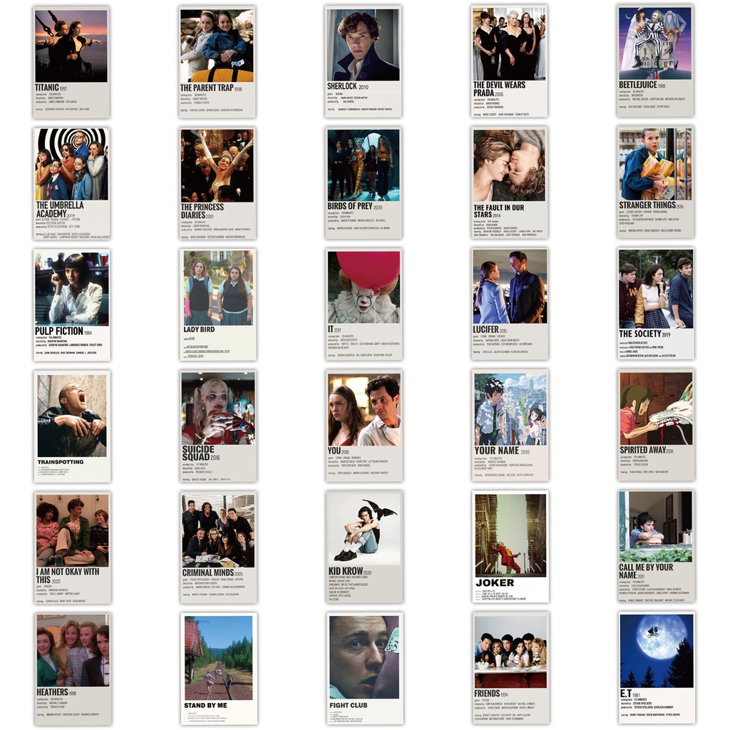 JOJO· Bộ Hình Dán Chống Thấm Phim Cổ Điển, 64 tờ/bộ