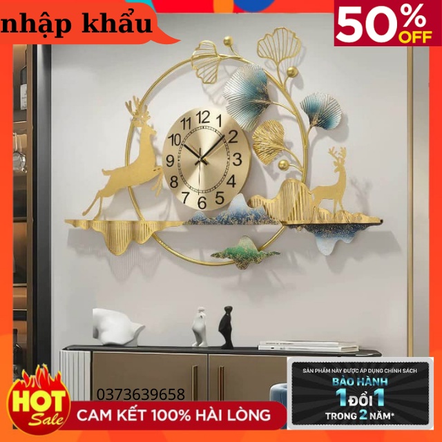 Đồng Hồ Treo Tường Trang Trí Họa Vùng Trời Bình Yên- Mã 2153-Nghệ Thuật Decor Tường Phong Cách Mới - KT 120*60cm