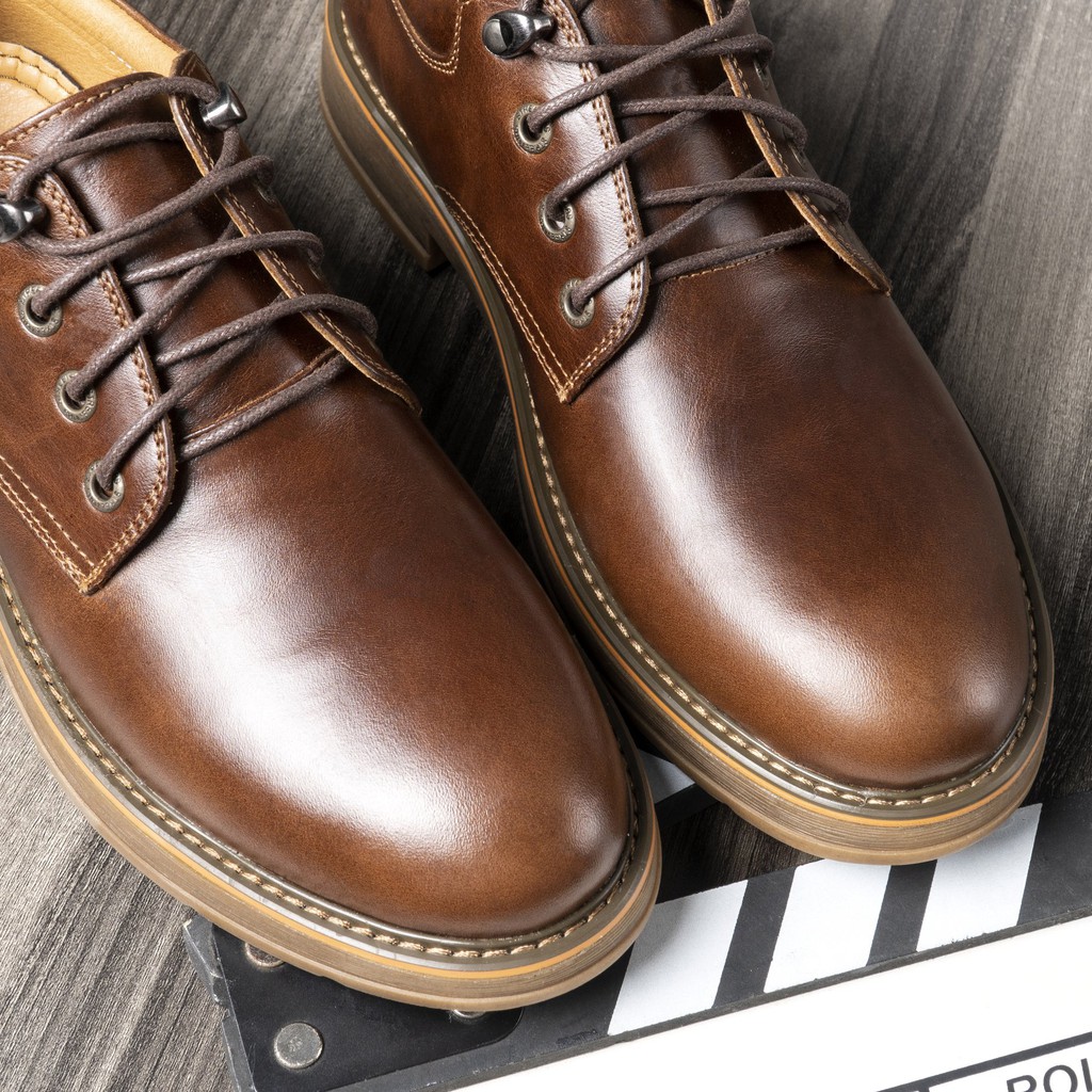 Giày Đốc Nam Da Bò Nâu Phong Cách