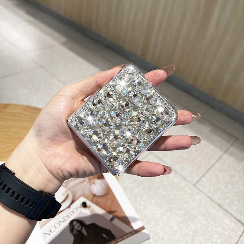 Samsung galaxy z flip 4 3 2 1 5g 4g diy thời trang sang trọng đầy đủ bling clear crystal diamond hard pc back case điện thoại