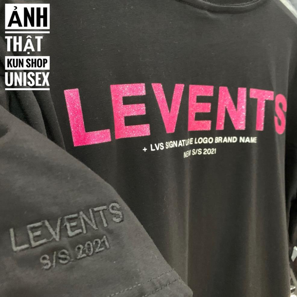 Áo thun Tee Levents XL Logo Áo thun tay lỡ nam nữ logo XL màu đen chữ hồng chất cotton cao cấp đồ unisex