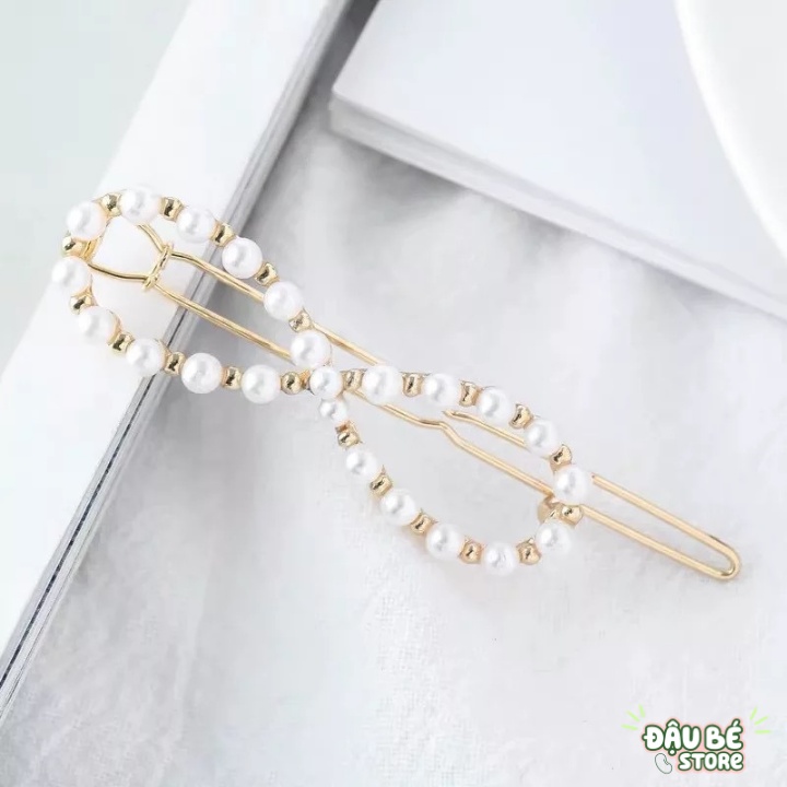 Kẹp Tóc Mái Ngọc Trai Đính Đá Nhân Tạo Thời Trang Hàn Quốc Cho Nữ - Cặp Tóc Sang Chảnh Hot Trend 2021 - Daube - Pk070
