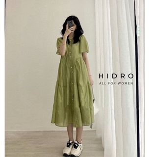 Váy Tơ Babydoll HIDRO Dáng Xòe Tầng Cúc Dọc Kèm Váy Hai Dây