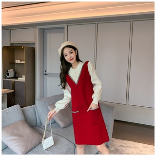 Váy cho con bú -  dáng suông A chất len mềm mịn