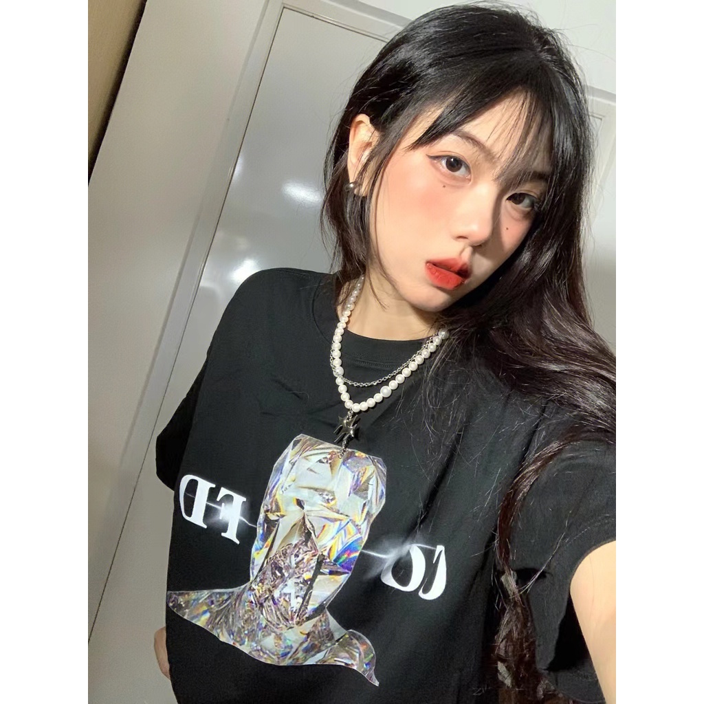 NRVP Áo Thun Nữ Oversize Cổ Tròn Thời Trang Hàn Quốc