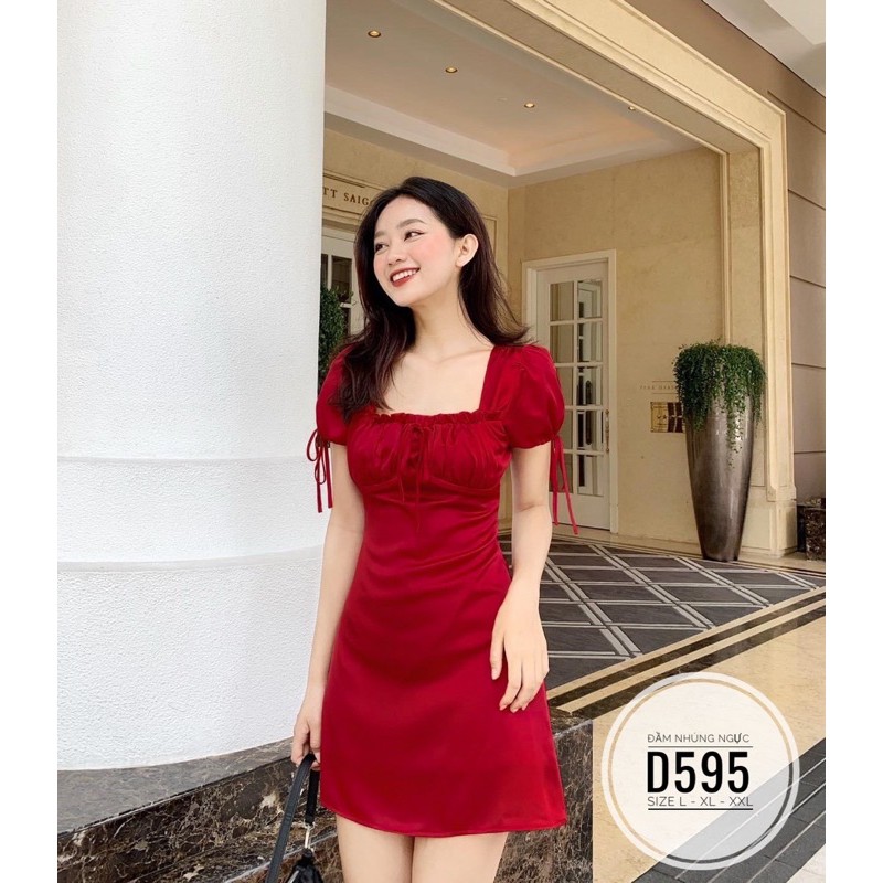Bigsize Đầm nhúng D595