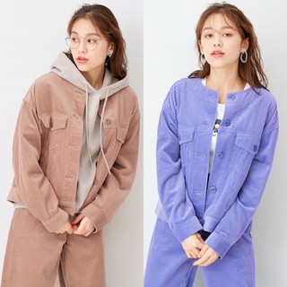 Áo khoác nhung tăm nữ cổ tròn thời trang, khỏe khoắn của GU - Nhật