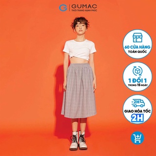 [Mã WABRGUM giảm 10% tối đa 30K đơn 99K] Chân váy nữ xòe lưng thun GUMAC màu xám, Hàn Quốc, cá tính, VA12160