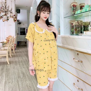Đồ bộ bầu mặc nhà chất đũi