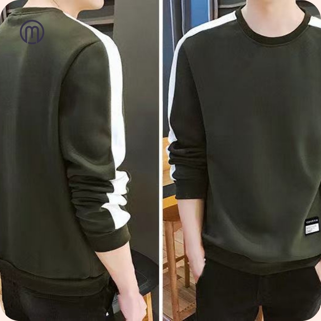 Áo sweater nam phong cách ulzzang, áo thun nam cotton dài tay Hàn Quốc form chuẩn