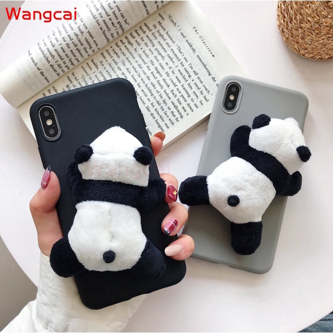 Ốp lưng gấu trúc nhồi bông mềm xinh yêu cho điện thoại Samsung Galaxy S10e S10+ S9+ S8+ S10 5G S9 S8 Plus