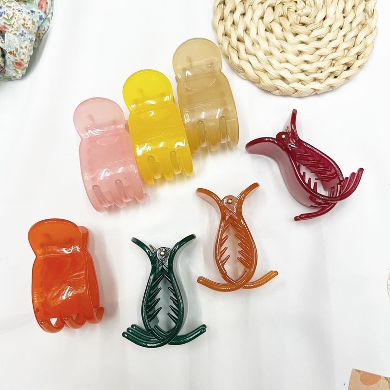 Kẹp tóc càng cua 5 răng nhựa bóng Honey loại tốt