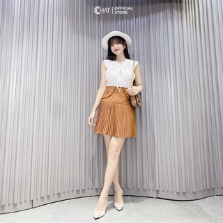 Chân Váy 𝐂𝐂𝐇𝐀𝐓 Dập Ly 2 Xích Túi Trước Phong Cách Thời Trẻ Trung Thanh Lịch 12CDS2020LT
