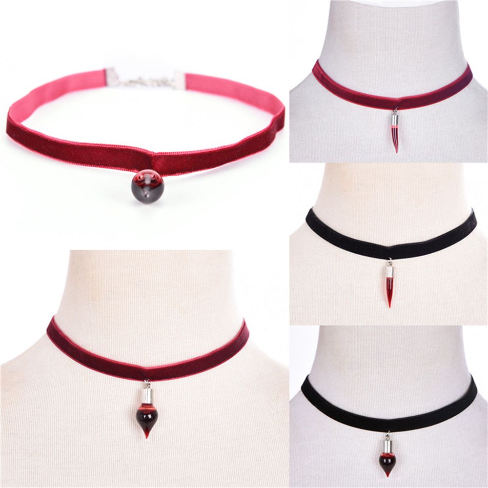 Vòng cổ mặt lọ thủy tinh trong suốt phong cách gothic cổ điển