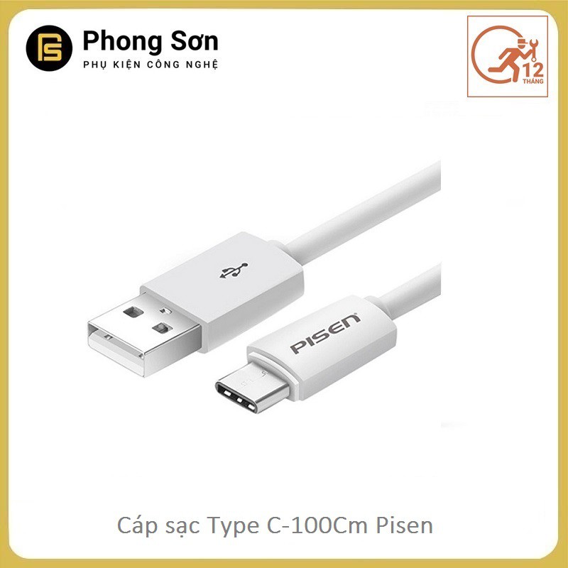 Cáp sạc Type C 100cm Pisen ( màu đen)