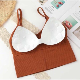 Áo Bra 2 Dây Mặc Chơi Thể Thao, Tập Gym, Yoga - Áo Bra Len Tâm Hoa Cúc Đẹp Và Sexy