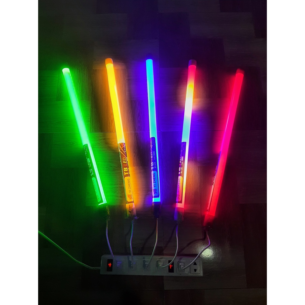 Đèn Led Tuýp Trang Trí 60cm Nhiều Màu, Bóng Đèn Led T8 6 Tấc Sẵn Dây Nguồn (đặt mua từ 2 sp)