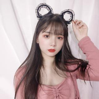 Băng đô tai thỏ phối ren dễ thương phong cách Hàn quốc
