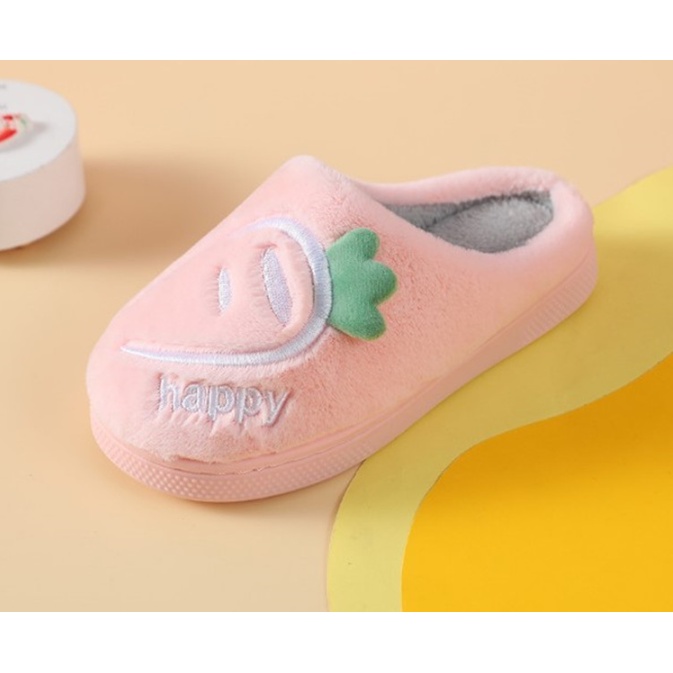 Dép đi trong nhà nhung lông êm chân cho bé trai và bé gái - D105