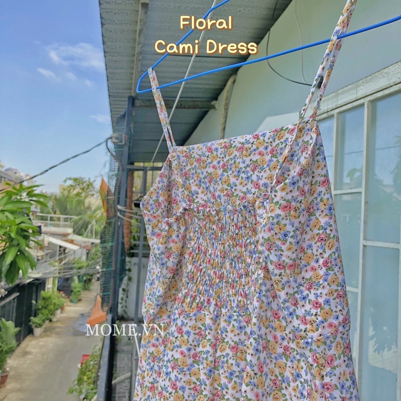 Đầm 2 dây ôm hoa nhí