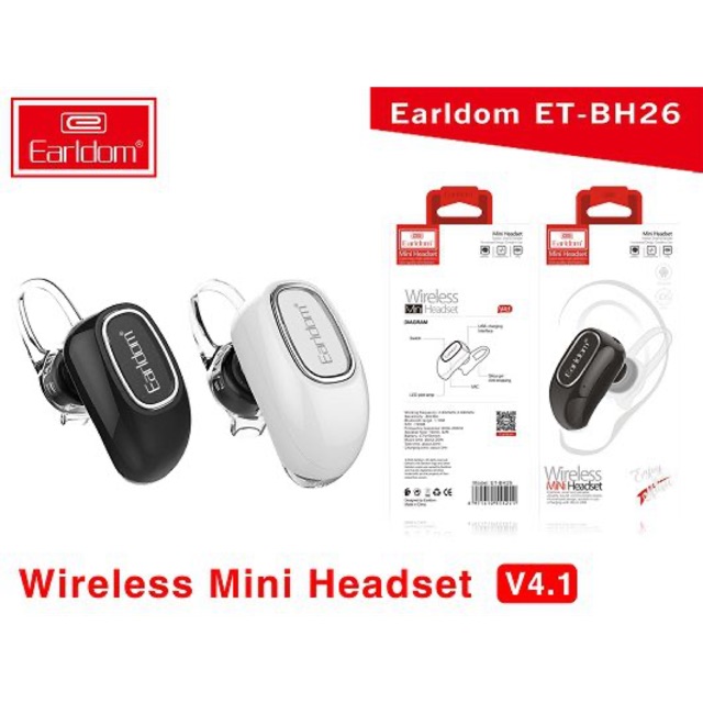 Tai nghe Bluetooth không dây mini Earldom BH26, tay nghe ko dây pin siêu bền kết nối mọi điện thoại nghe gọi, nghe nhạc