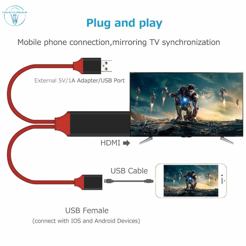 Cáp chuyển đổi âm thanh USB sang HDMI TV HD cho Apple Android