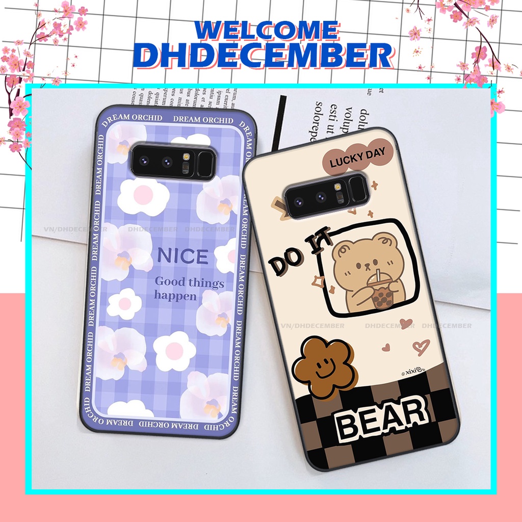 Ốp lưng Samsung Galaxy NOTE 8 in hình gấu K@ws, gấu nâu, dor@emon RẺ- ĐẸP- BỀN
