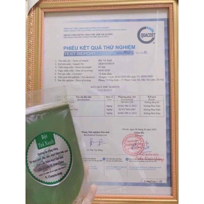 Bột trà xanh nguyên chất gói 100g handmade | Thế Giới Skin Care