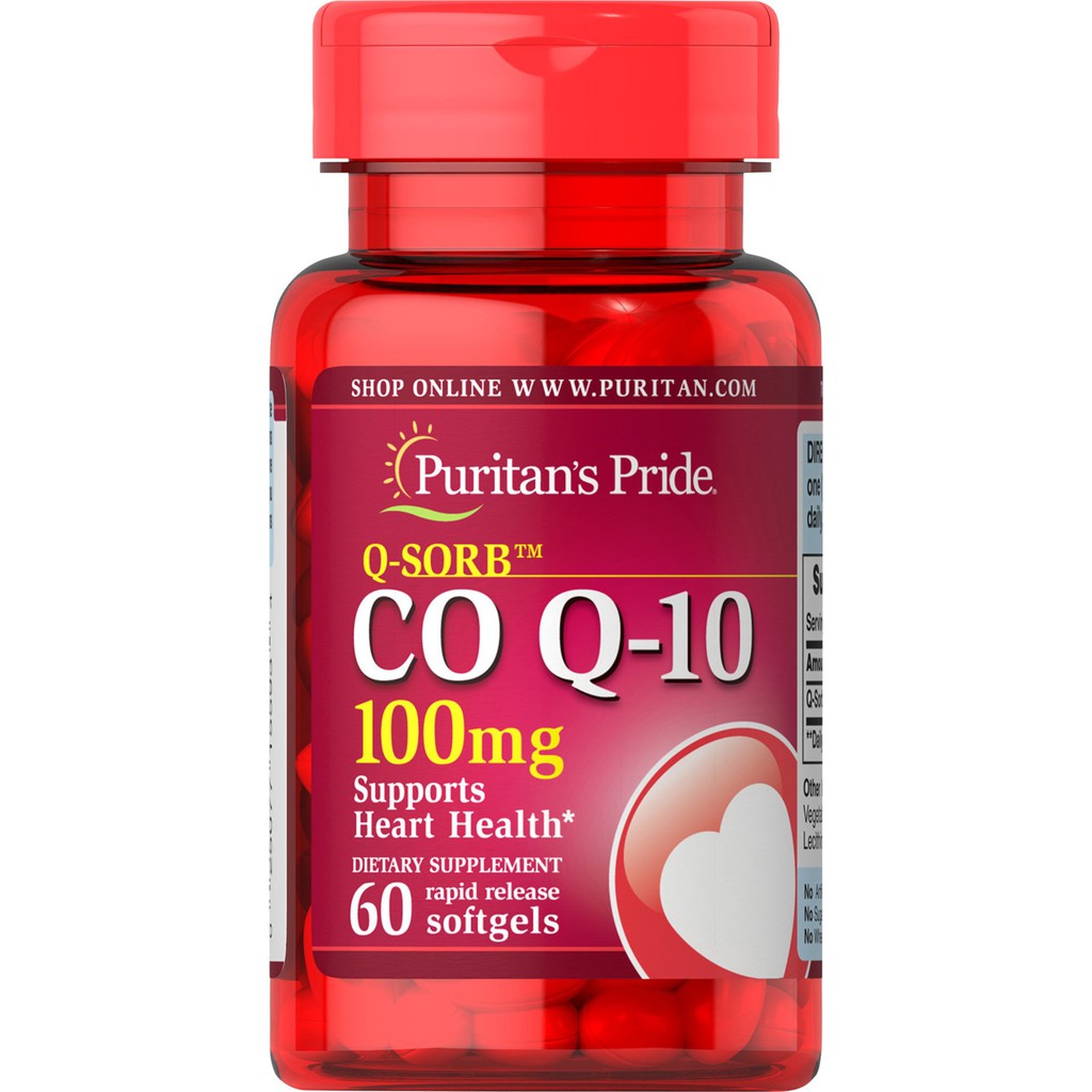 Viên uống chống lão hóa cho da, đẹp da, hỗ trợ tim mạch Q-Sorb Co Q-10 100mg Puritan's Pride 30 viên