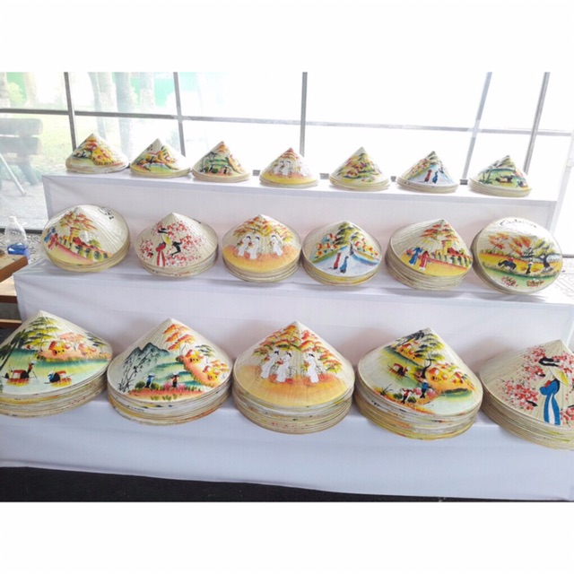 Sét 5c Nón Lá Vẽ Tay Phong Cảnh Việt Nam Đủ Size D25cm-D34cm-D40cm - Lucky Girl shop