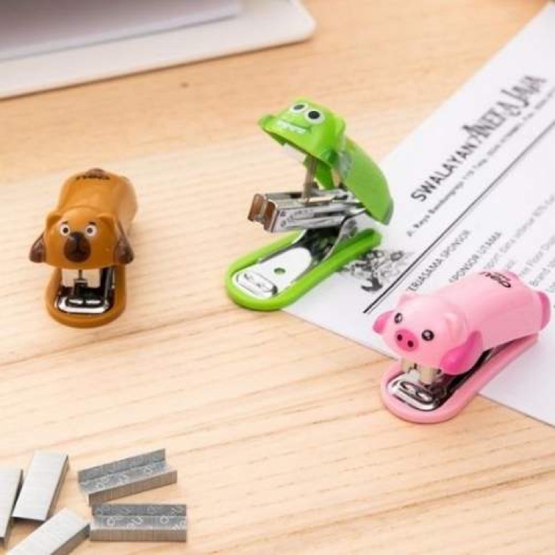 Bấm Kim Số 10 Deli Mẫu Thú Dễ Thương Kèm Hộp Kim