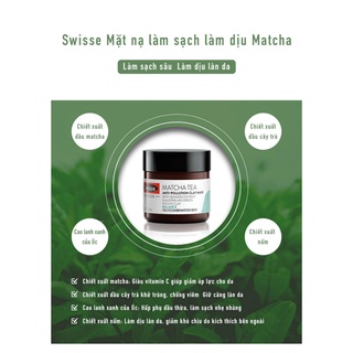Mặt nạ đất sét trà xanh matcha - swisse matcha tea anti-pollution clay mask- 25ml
