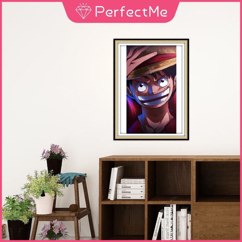 Tranh đính đá họa tiết hoạt hình One Piece độc đáo kích thước 30x40cm trang trí nhà cửa
