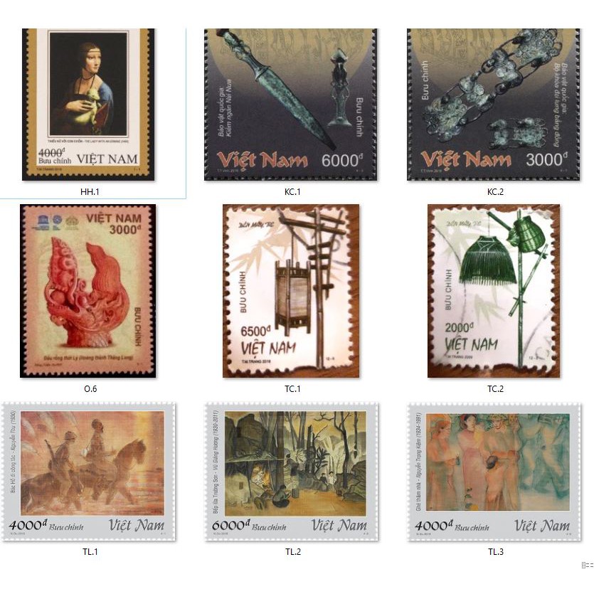 P1. Tem bưu chính sưu tầm  - Stamp -   - Phần 1: Nghệ thuật - thủ công