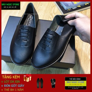 {SIÊU MỀM} Giày Lười Nam Da Bò Tấm Siêu Mềm - Giày Da Nam Da Bò Thật - Bảo Hành 12 Tháng - Đế Cao Su Đúc - Mã K551