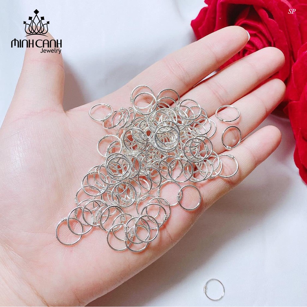 Khoen Tai Bạc Nữ Tròn Xoắn Trơn - Minh Canh Jewelry