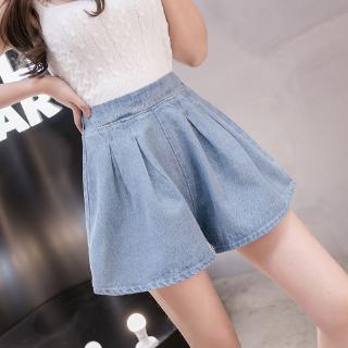 Quần Short Jean Lưng Cao Co Dãn Plus Size Cho Nữ