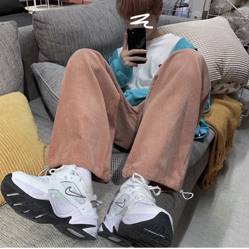 Quần Jogger Nam Nữ Chất Nhung Form Rộng Ống Dây Rút SPUN 2 Màu Dáng Hiphop Thể Thao Vải Mịn