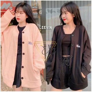 Áo khoác nỉ bomber form rộng