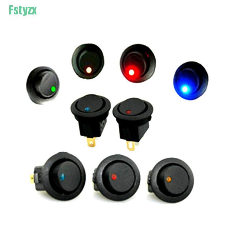 fstyzx New 5pcs/set 12V Car Round Dot LED Light Rocker Toggle Switch Sales