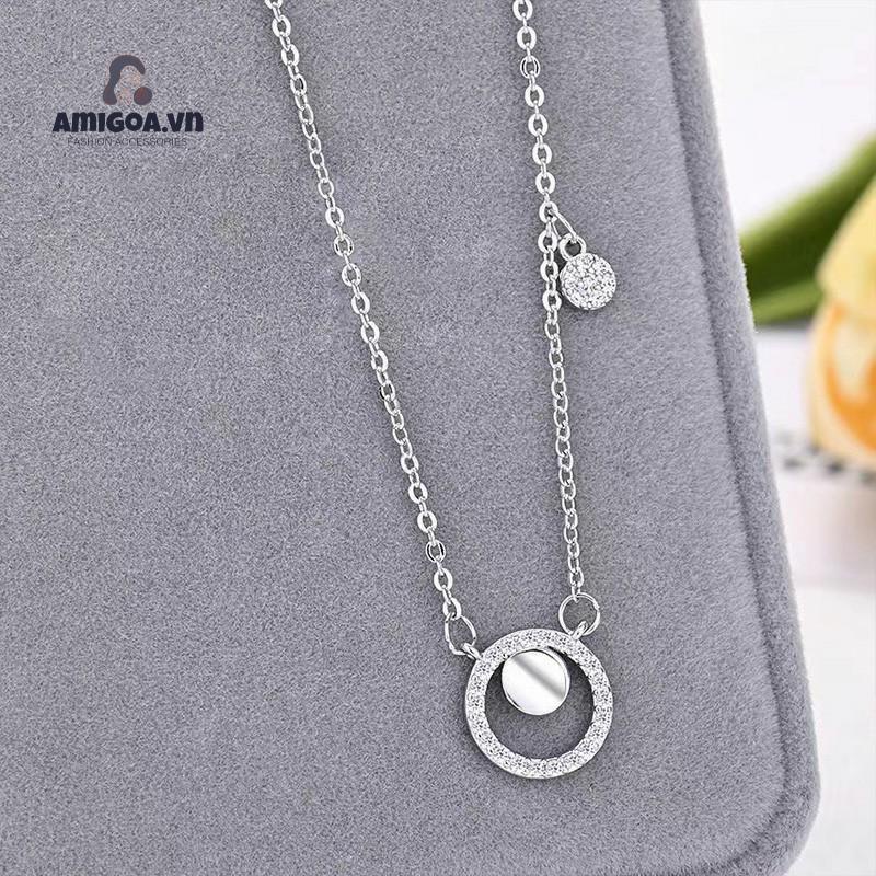 ✨✨ Vòng cổ Mặt Đĩa Nhỏ Đính Kim Cương Sang Trọng Nhẹ Nhàng