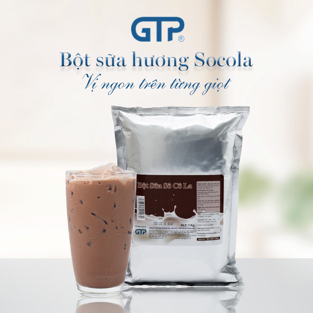 Bột kem béo pha trà sữa hương Sô Cô La GTP nguyên liệu nấu trà sữa bột kem béo pha trà sữa bột pha sẵn kem béo thực vật