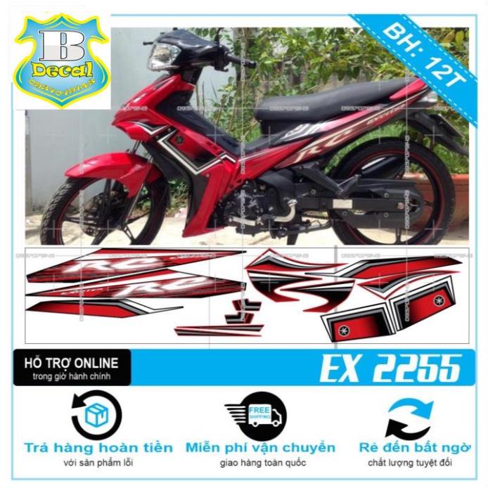 ( Quí khách vui lòng mang ra tiệm cho thợ dán ) Tem EX 2010 RC ĐỎ ĐEN 2255 [Bi Decal]