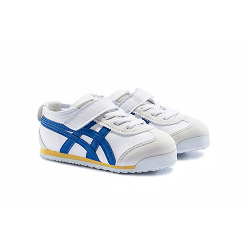 🔥 【Sẵn sàng] Onitsuka Tiger Mexico 66 Giày trẻ em Giày thể thao Velcro Trượt trên Giày trắng Giày trẻ em màu vàng Giày thể thao Giày đế mềm thoải mái Bảo vệ chân Sneakers Trẻ em Big Kids Boy Thời trang Giày thể thao