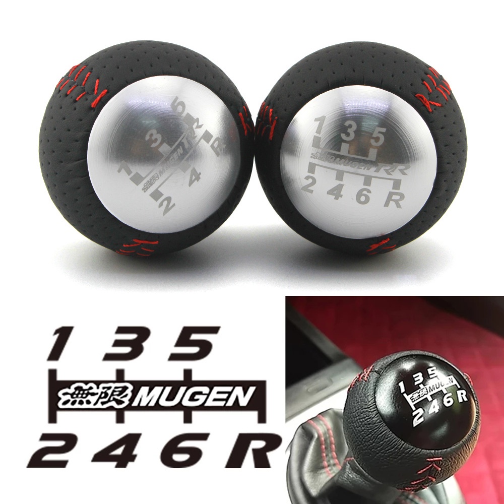 5 / 6 Tốc Độ Mugen RR Racing Shift Knob Da Gear Shift Knob M10x1.5 Dành Cho Xe Honda Civic Accord Ci
