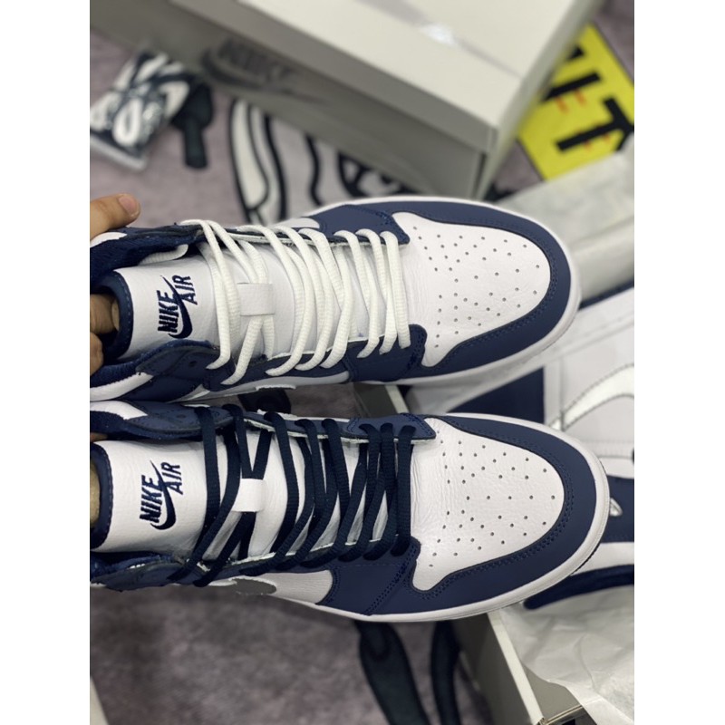 [AGsneaker] Giày thể thao cổ cao màu navy chân bè fit lên 1 size.... | BigBuy360 - bigbuy360.vn