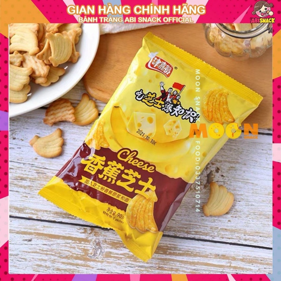 Bánh quy snack phô mai chuối Xin Wei gói vàng 90g Xả Kho