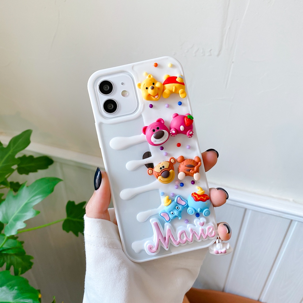 Ốp điện thoại gắn epoxy động vật thích hợp cho Iphone 12 11 mini promax pro Xs Max Xr Xs X 8 7 Plus