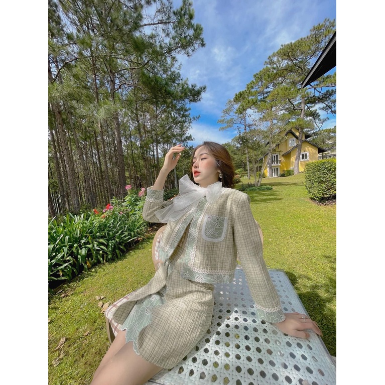 Set dạ viền ren siêu hot nhà Ashyley