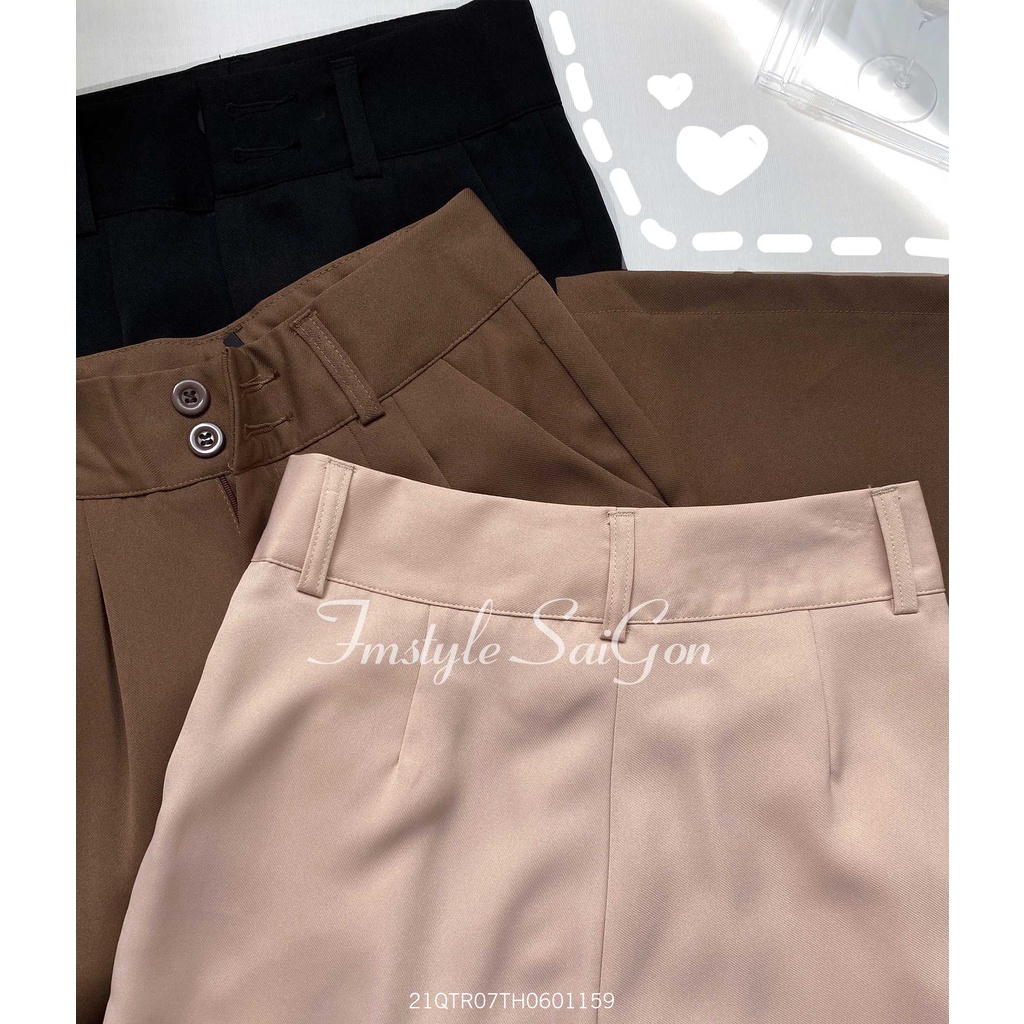 Quần tây ống rộng chít ly 09148 ulzzang thời trang nữ Fmstyle Saigon 21QTR07TH0601